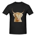 thumbnail image 1 of Highland Cow Pattern Men's T-Shirts Summer Short Sleeve, 1 of 1