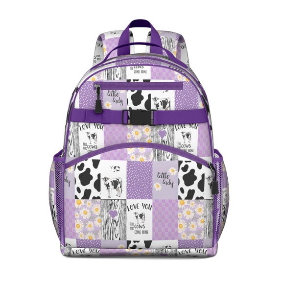Highland Cow Pattern Waterproof Backpack - Spine-Protecting Ergonomic Book Bag with Adjustable Straps & Multiple Pockets for Students & Commuters