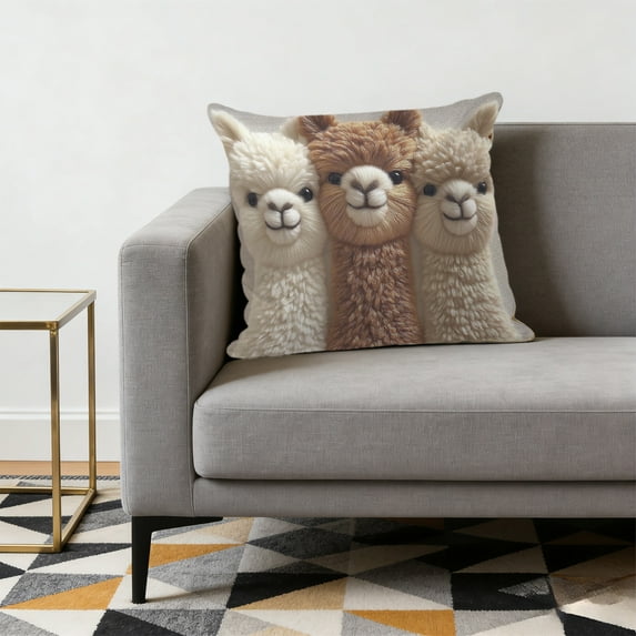 Highland Cow Pillow Cover 18x18 Inch, Cute Animal Faux Embroidery Print Decorative Throw Pillowcase for Living Room, Sofa & Farmhouse Decor,B