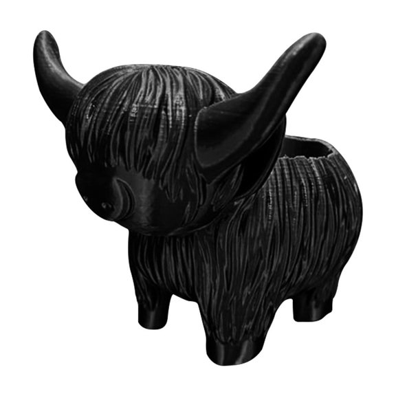 Highland Cow Planter Pot - Resin Succulent Flower Pot for Indoor and Outdoor Use, Cute Garden Decor for Balcony, Home, or Office, Gift for Lovers