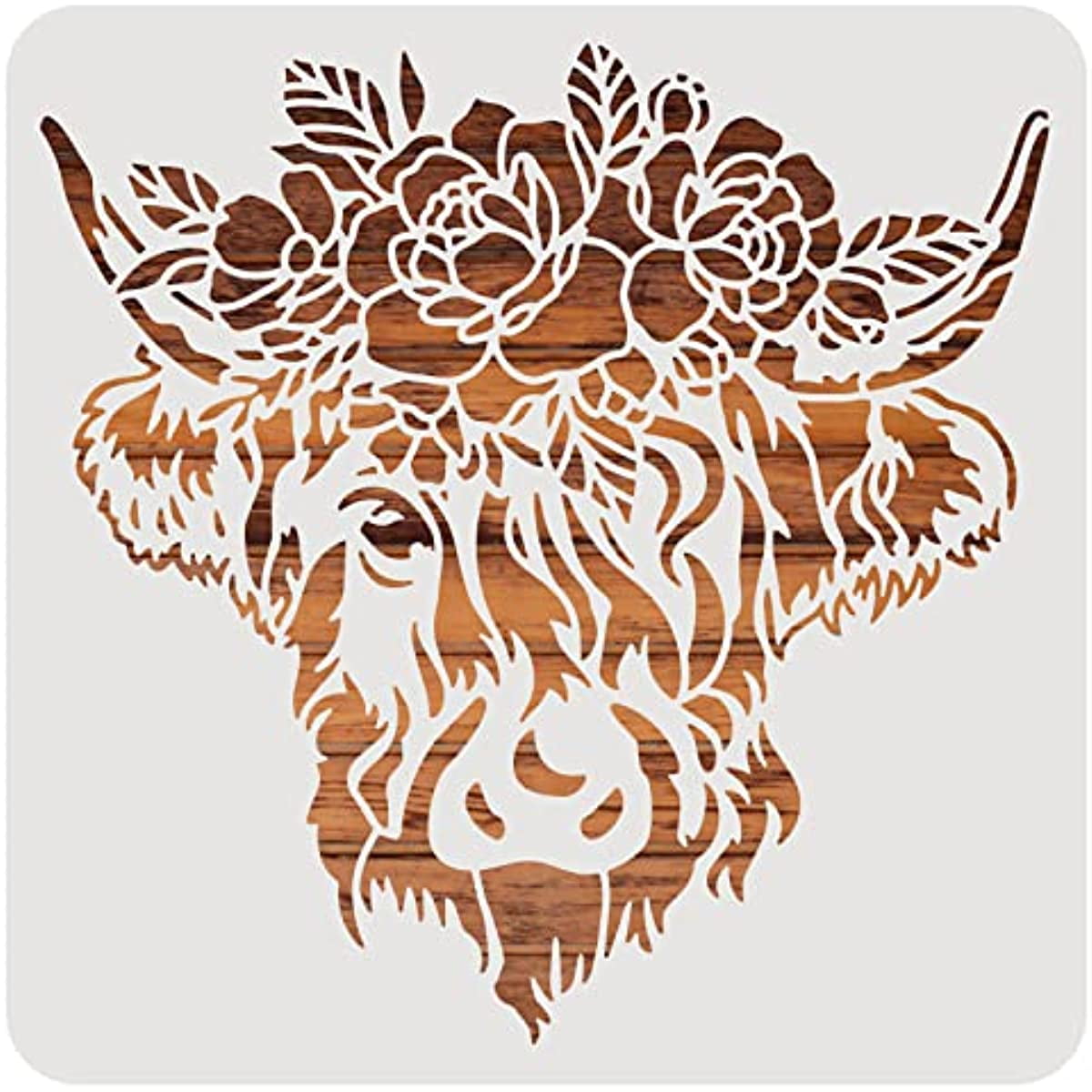 Highland Cow Plastic Painting Template Animal Drawing Stencils for Art ...