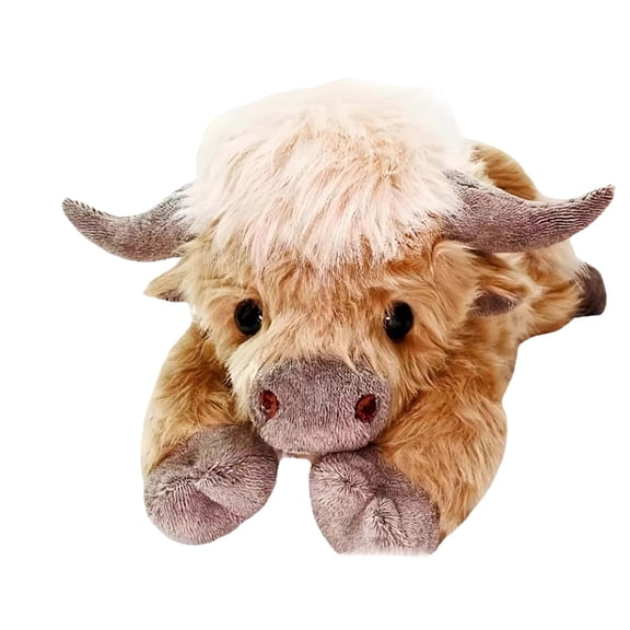 Highland Cow Plush Toy with Heat Pack, Soft Stuffed Animal for Cozy Warmth, Cute Farm Animal Plush Gift