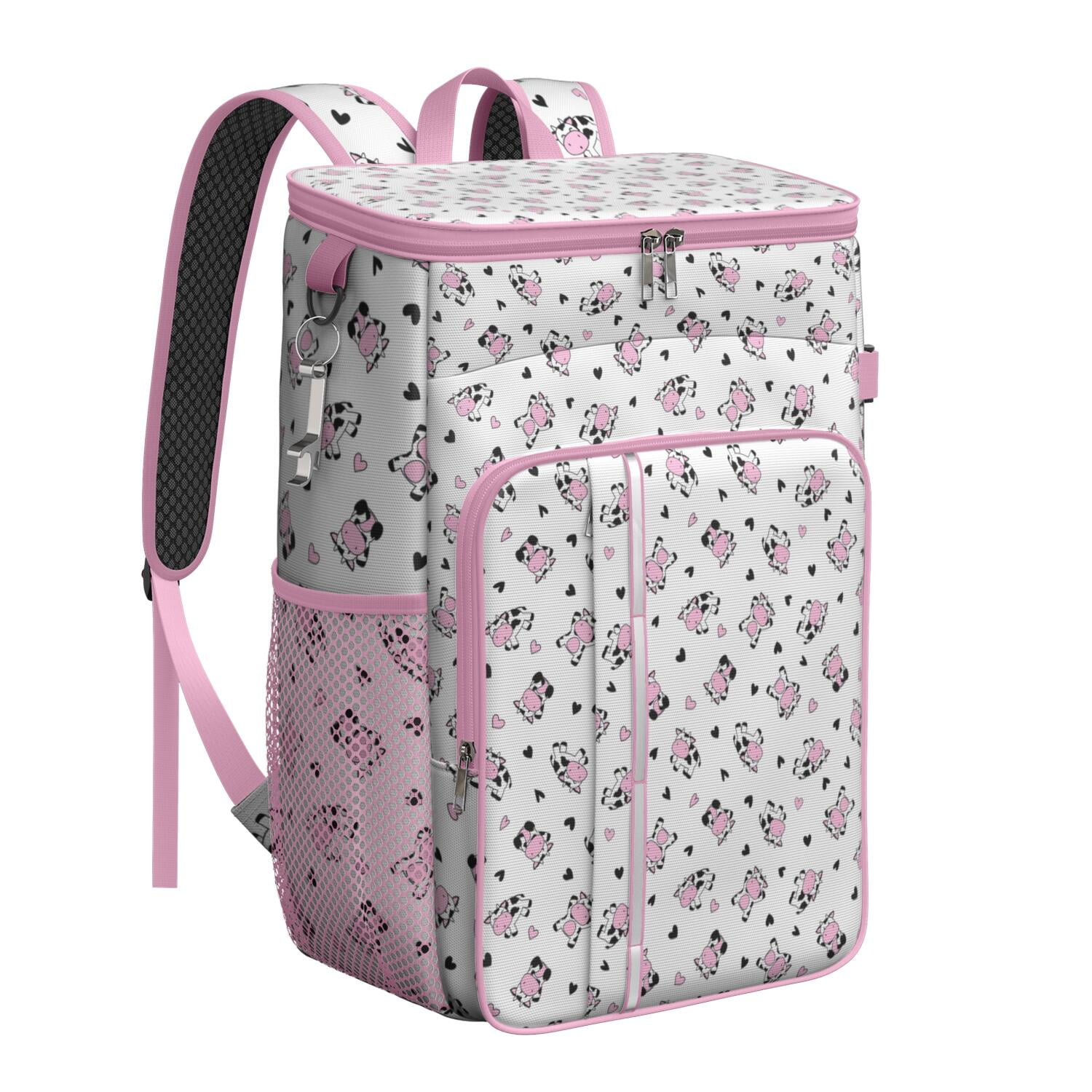 Brand New Cow Print Backpack Cooler Cow Print Backpack Cooler with Pink Trim – Saltwater and  main image 4