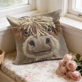 thumbnail image 1 of Highland Cow Print Throw Pillow Cover,Short plush Decorative Square Pillpw Case Decor, Farmhous Decor Vintage Country Art for Gift, Lumbar Pillows Case, Cushion for Sofa Couch Bed, 1 of 6