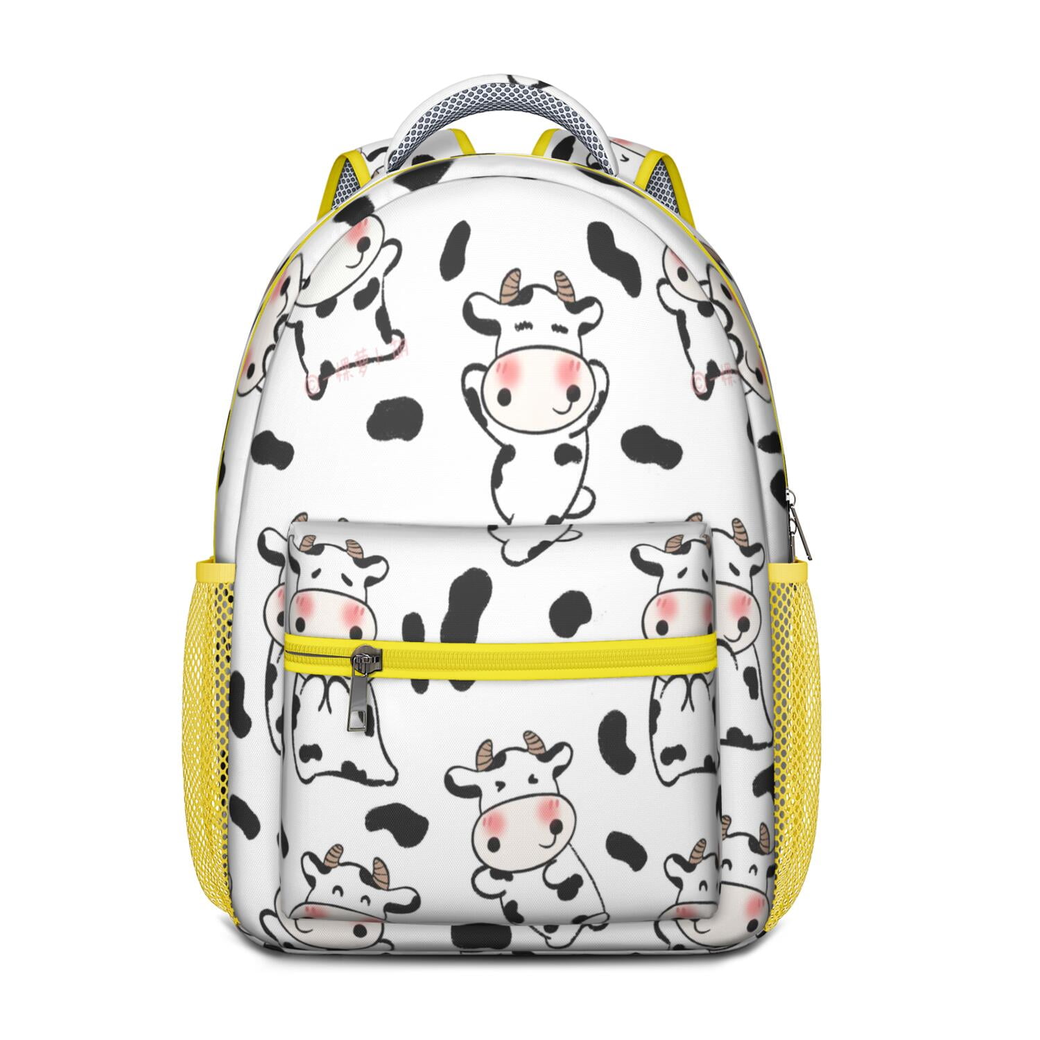 Highland Cow Print Waterproof Bookbag - Breathable & Stylish School Backpack with Spinal Support Design for Cow Lovers & Farmhouse Style