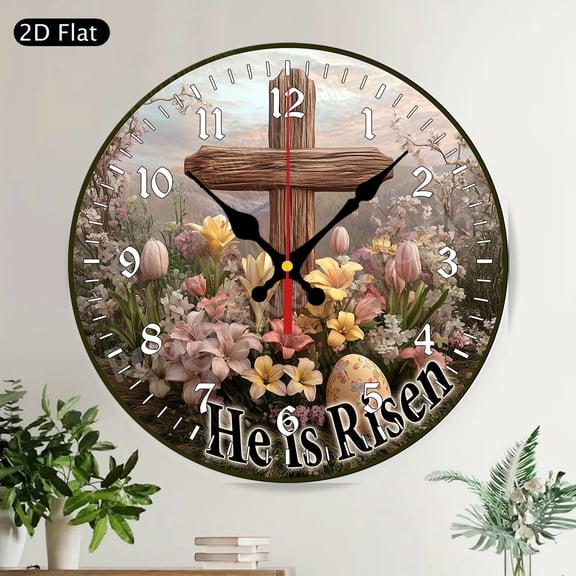 Highland Cow Round Wall Clock Silent Farmhouse Rustic Wall Decor Fluffy Animal Art
