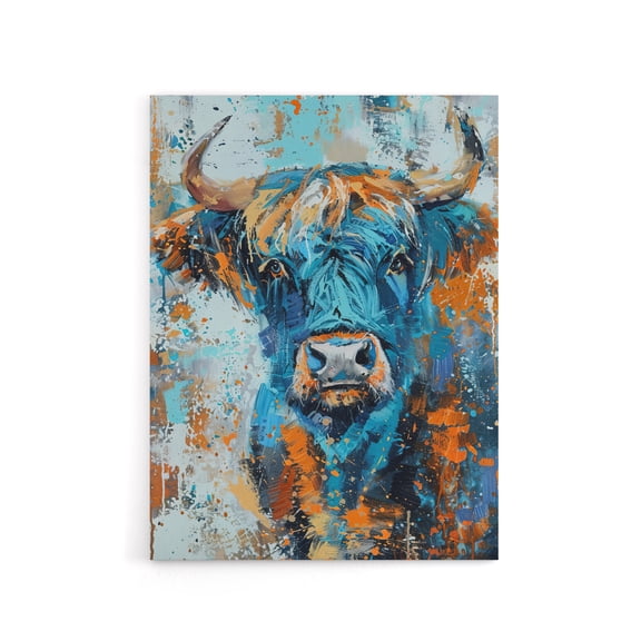 Highland Cow Scottish Hairy Coo Canvas Wall Art Print 12X16"