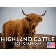 Highland Cow Scottish Highlander Cattle Western Cow 2024 Wall Calendar