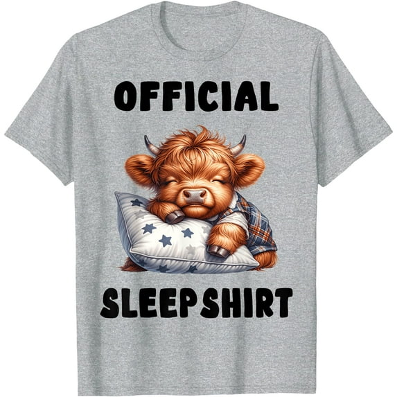 Highland Cow Sleepshirt Softstyle Unisex T-Shirt,Sport Grey Color,Size YM