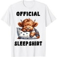 thumbnail image 1 of Highland Cow Sleepshirt Softstyle Unisex T-Shirt,White Color,Size 2XL, 1 of 5