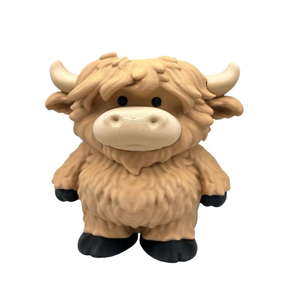 Highland Cow Soap Dispenser 3d Print Bottle Holder for Hand Soap & Shower Gel, Farmhouse Style Countertop Stand Liquid Soaps Dispenser Organizer for Bathroom,Beige
