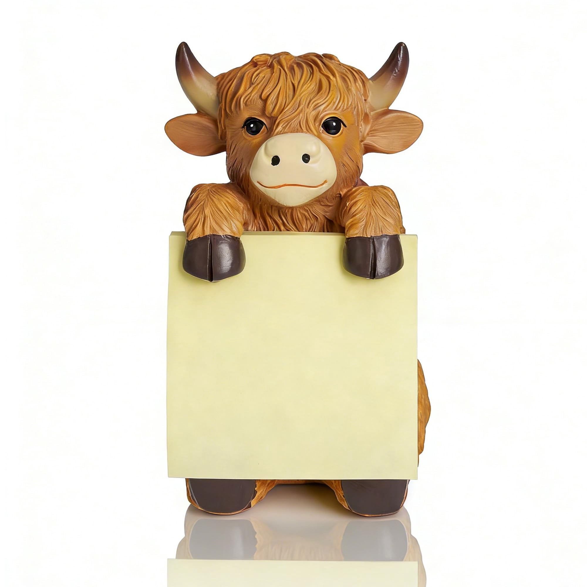 Highland Cow Sticky Note Dispenser, Resin Pop-up Desk Holder with 3x3 ...