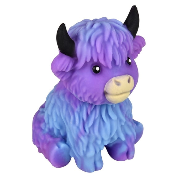 Highland Cow Stress Balls, Animal Squeeze T-oys, Soft TPR Slow Rising Fidget, Cute Miniature Highland Cow, Portable Anxiety Relief for All Ages