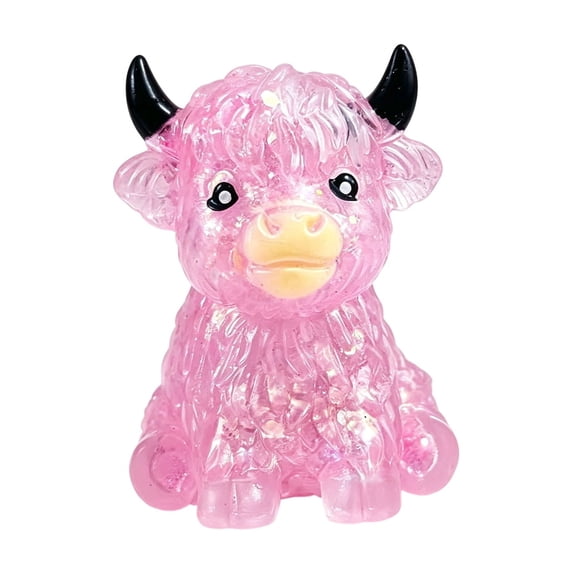 Highland Cow Stress Toy 1-Pack – Squishy Rubber Animal in Multiple Colors for Anxiety Relief Desk Fidget Gift(#H)