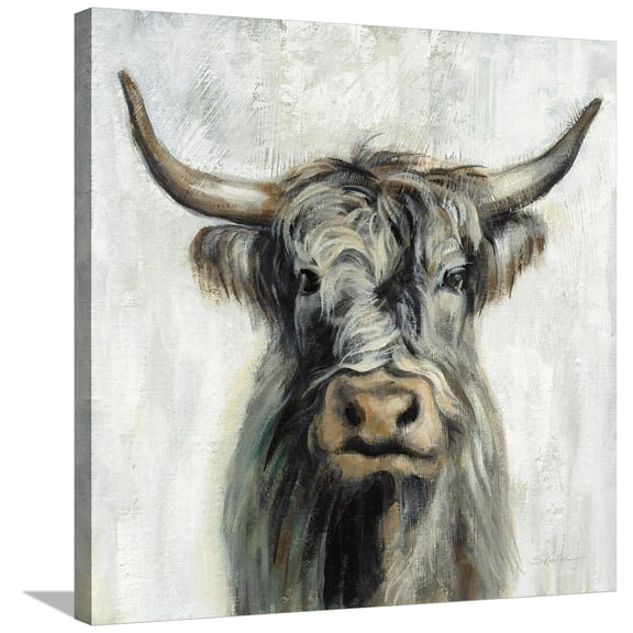 Art.com Highland Cow Stretched Canvas Print Wall Art by Silvia Vassileva, 30" x 30"