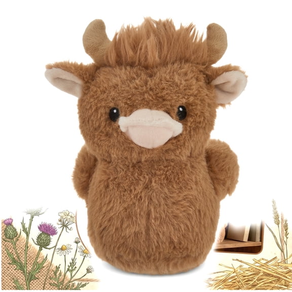 Highland Cow Stuffed Animal - 7.87 Inch Fluffy Plushies with Styleable Hair, Soft Toy for Comfort & Cuddles, Perfect Easter Gifts for Kids, Toddler, Baby Birthday
