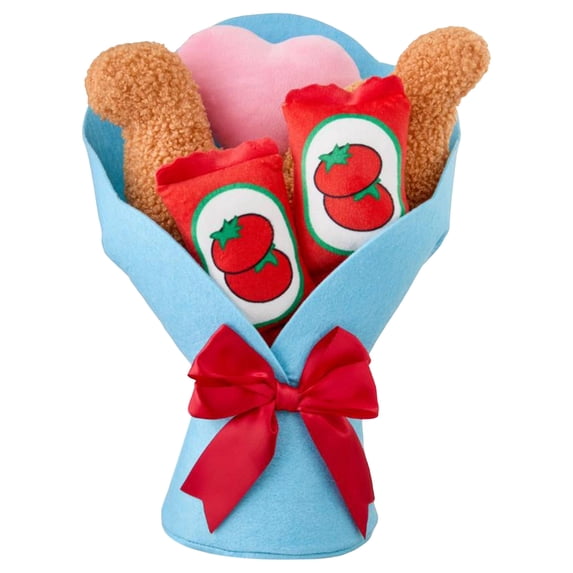 Highland Cow Stuffed Animal Plushies for Girlfriend Valentines Day Gifts, Medium White Cow Bouquet With Floral Accents, Cute Stuffed Cow For Home Decor & Holiday Surprise