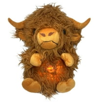 Highland Cow Stuffed Animals,Animal Farm Cow Toy,Breathing Stuffed Animals with Realistic Breathing AndMusic,Soft Comfortable Plush Figure Toy,Simulation Cow Stuffed Doll Accompany Anime Plush Toy