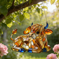 thumbnail image 1 of Highland Cow Suncatcher Ornament for Window Decor, Stained Glass Style Farm Animal Decor, Decorative Hanging Ornaments, 2D Flat Suncatchers for Home Garden Decorations, 1 of 6