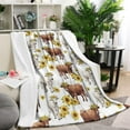 thumbnail image 1 of Highland Cow Sunflower Cow Pattern Blanket,Comfortable Soft Flannel Throw Blanket,All Season,Warm Lightweight Blankets for Sofa Bed Couch Living Room Chair,60"x80", 1 of 4