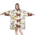 thumbnail image 1 of Highland Cow Sunflower Cow Pattern Wearable Oversized Blanket,Wearable Blanket Hoodie for Adults,Cozy Hooded Blankets with Super Pockets,Super Warm Fuzzy Pullover for Women & Men, 1 of 6