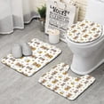 thumbnail image 1 of Highland Cow Sunflower Hat Boot Pattern Bathroom Rugs Sets 3 Piece,Toilet Cover Set,Absorbent Non Slip Bathroom Mats Sets with U-Shaped Contour Rug Toilet Rug Set, 1 of 5