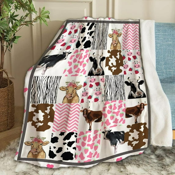 Highland Cow Sunflowers Blanket Gifts Plush Fuzzy Cozy Soft Lightweight Blankets for Couch Air-Conditioning Quilts Decor Blanket for Chirstmas Giftsfor Family