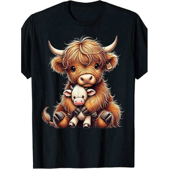 [Highland Cow T-Shirt] 180G Highland Cow T-Shirt | 100% Made in USA, for Farmers And Highland Cow Design