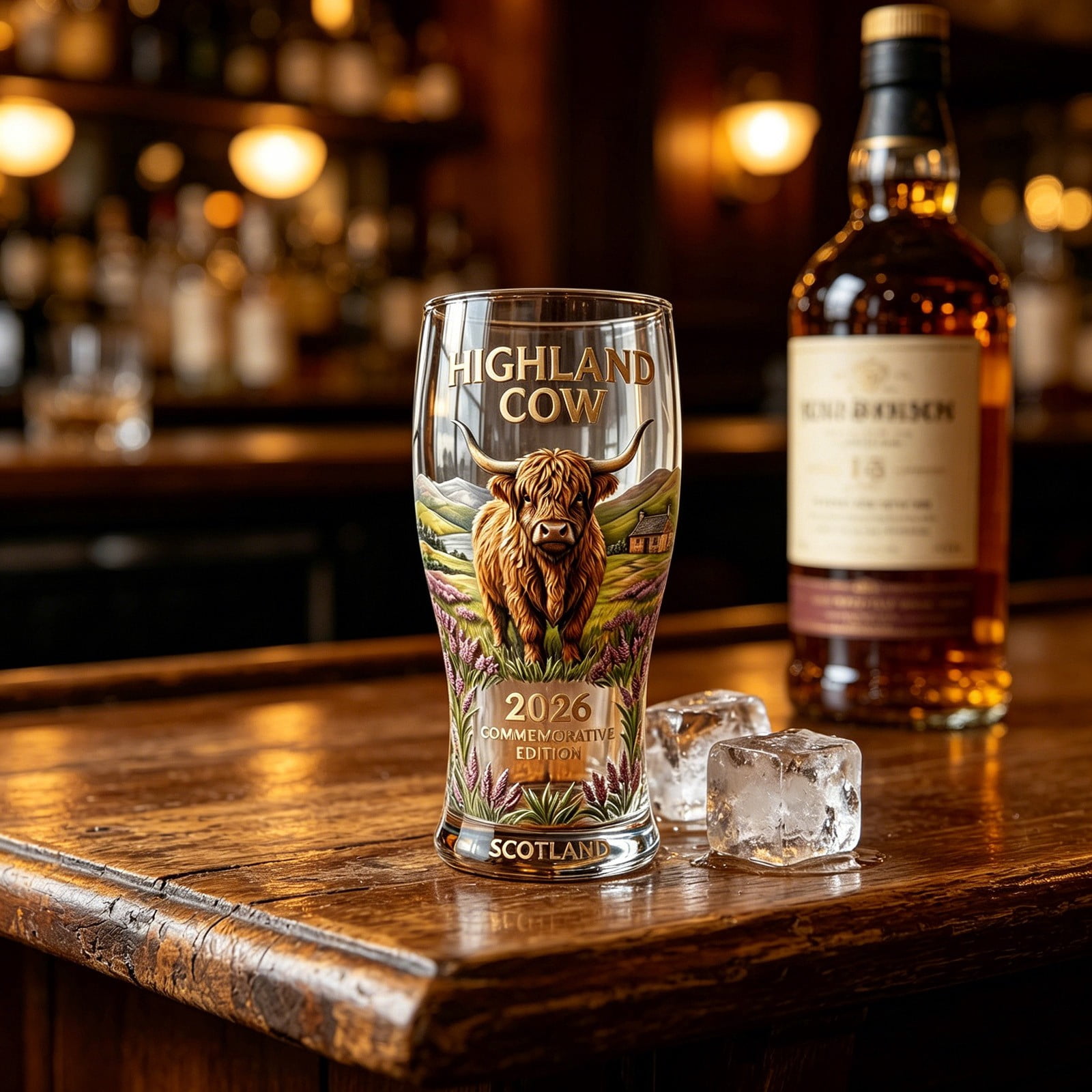 Highland Cow Themed Beer Glass, 2026 Commemorative Edition Drinking ...