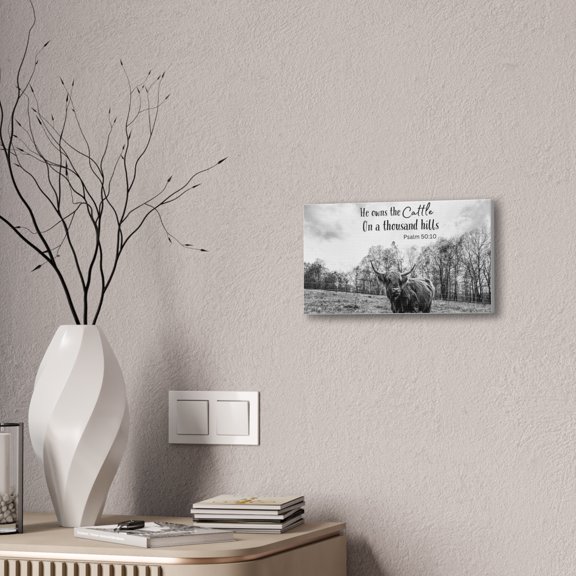 Highland Cow Thousand Hills Canvas Stretched, 0.75"