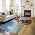 thumbnail image 1 of Highland Cow Washable Area Rug 8x10 Rustic Art Calf in A Lush Farmhouse Grassland Low-Profile Large Area Rugs with Non Slip Backing Indoor Floor Carpet for Entrance Living Room Bedroom Home Office, 1 of 9