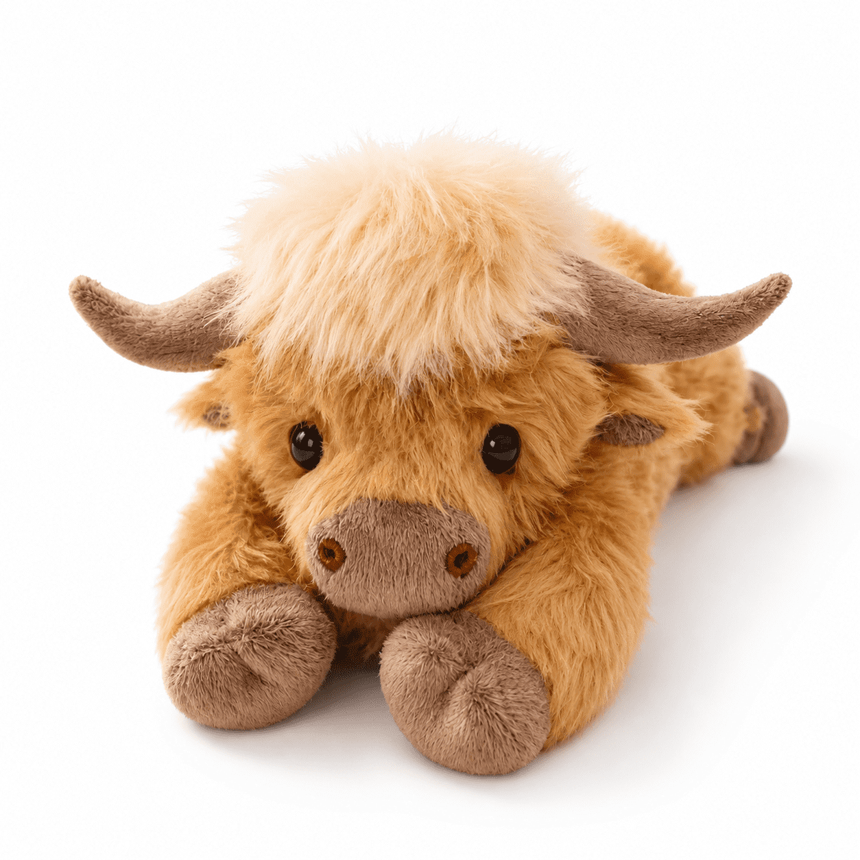 Highland Cow Weighted Stuffed Animal with Microwavable Heating Pad, Soft Fluffy Highland Cow Plush Toy, Heatable and Coolable Weighted Plush Warm Gift for Kids and Adults