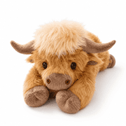 Highland Cow Weighted Stuffed Animal with Microwavable Heating Pad, Soft Fluffy Highland Cow Plush, Heatable Coolable Gift