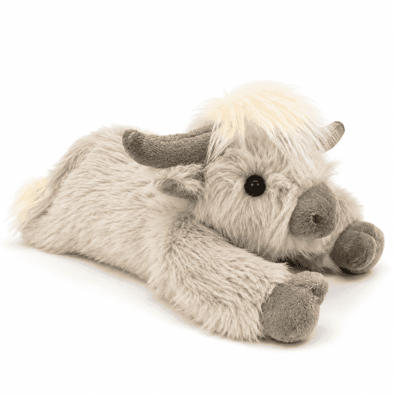 Highland Cow Weighted Stuffed Animal with Microwavable Heating Pad, Soft Fluffy Highland Cow Plush, Heatable Coolable Gift