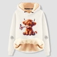 thumbnail image 1 of Highland Cow Women's Hoodies Casual Winter Warm Sherpa Lined Hooded Sweatshirt Funny Pullover, 1 of 3