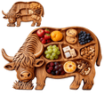 thumbnail image 1 of Highland Cow Wooden Charcuterie Board, Rustic Farmhouse Serving Board with Compartments, Unique Shaped Appetizer Platter for Cheese, Meat, Fruit & Snacks (Style C), 1 of 9