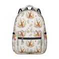 thumbnail image 1 of Highland Cow and Flower Print Backpack for School, Cute School Bag with Adjustable Shoulder Straps and Padded Back, 15.3"x11"x7.1", 1 of 3
