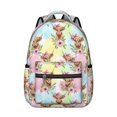 thumbnail image 1 of Highland Cow and Flower Print Backpack for School, Cute School Bag with Adjustable Shoulder Straps and Padded Back, 15.3"x11"x7.1", 1 of 5