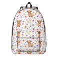 thumbnail image 1 of Highland Cow and Flower Print Backpack for School, Cute School Bag with Adjustable Shoulder Straps and Padded Back, 15.7"x11.8"x5.5", 1 of 5