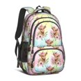 thumbnail image 1 of Highland Cow and Flower Print Backpack for School, Cute School Bag with Adjustable Shoulder Straps and Padded Back, 16.9"x12.6"x5.9", 1 of 5