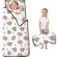 thumbnail image 1 of Highland Cow and Flower Print Teens Toddler Nap Mat with Pillow, Sleeping Mat Bag for Preschool Daycare 60"x20", 1 of 6