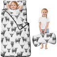 thumbnail image 1 of Highland Cow and Head Print Teens Toddler Nap Mat with Pillow, Sleeping Mat Bag for Preschool Daycare 51"x22", 1 of 6
