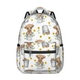 thumbnail image 1 of Highland Cow and Sunflower Print Backpack for School, Cute School Bag with Adjustable Shoulder Straps and Padded Back, 15.3"x11"x7.1", 1 of 5