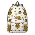 thumbnail image 1 of Highland Cow and Sunflower Print Backpack for School, Cute School Bag with Adjustable Shoulder Straps and Padded Back, 15.7"x11.8"x5.5", 1 of 5