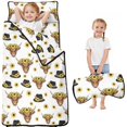 thumbnail image 1 of Highland Cow and Sunflower Print Teens Toddler Nap Mat with Pillow, Sleeping Mat Bag for Preschool Daycare 50"x20", 1 of 6