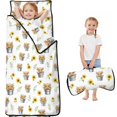 thumbnail image 1 of Highland Cow and Sunflower Print Teens Toddler Nap Mat with Pillow, Sleeping Mat Bag for Preschool Daycare 59"x22", 1 of 6