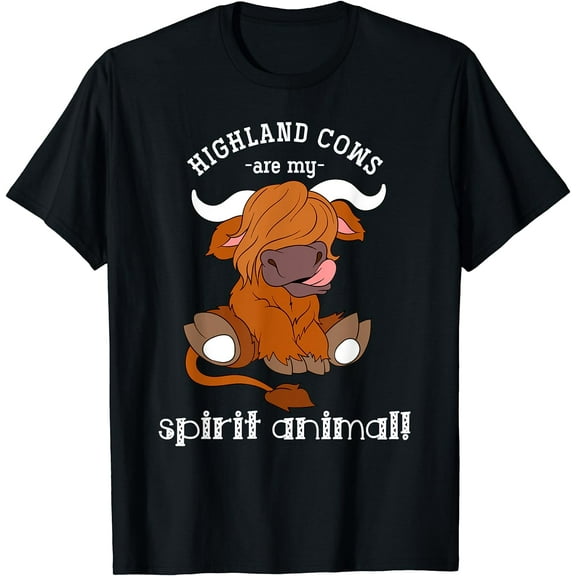 Highland Cows Are My Spirit Animal Scottish Highland Cow T-Shirt