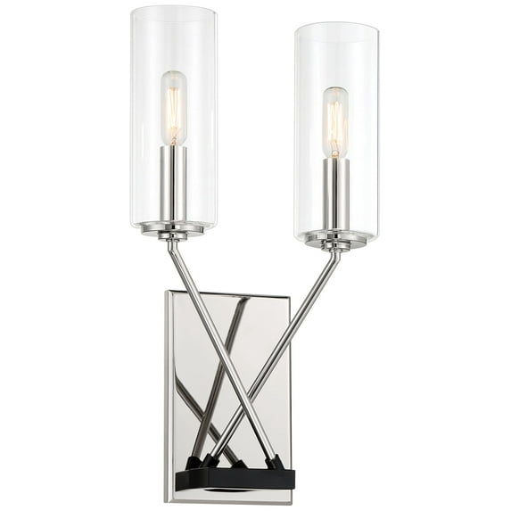 Highland Crossing 2-Light Wall Sconce in Coaled Nickel Highlight