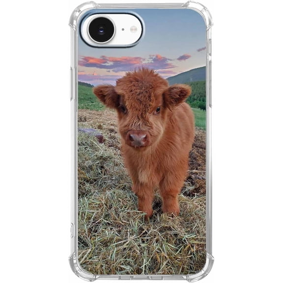 Highland Cute Cow for iPhone 16e/17e Case, Lovely Baby Cattle Pattern, Trendy Soft TPU Bumper Case for iPhone 16e/17e