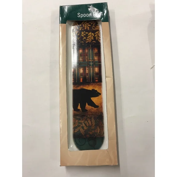 Highland Decorative Porcelain Spoon Rest. Kitchen Cooking Cabin Rustic Country